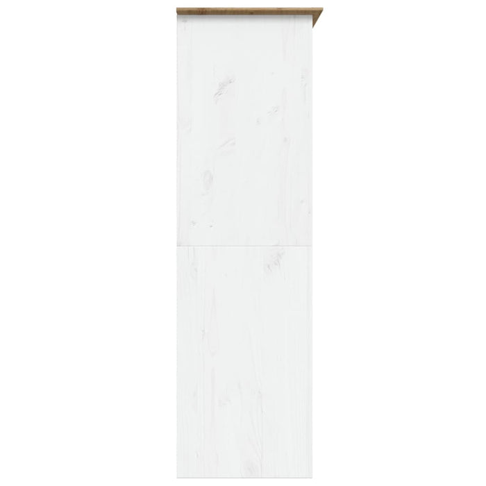 Șifonier "BODO", alb & maro, 146x53,5x173 cm, lemn masiv de pin - WALTI WALTI