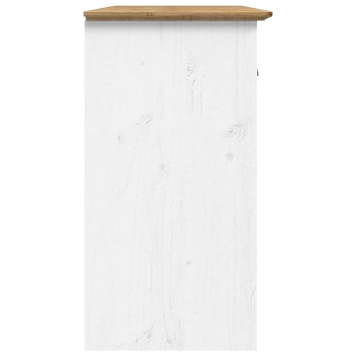 Servantă "BODO", alb și maro, 115,5x44x80 cm, lemn masiv de pin - WALTI WALTI