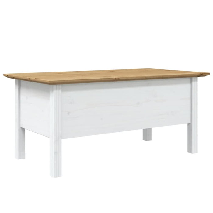 Măsuță de cafea BODO alb și maro 100x55x46 cm lemn masiv de pin - WALTI WALTI