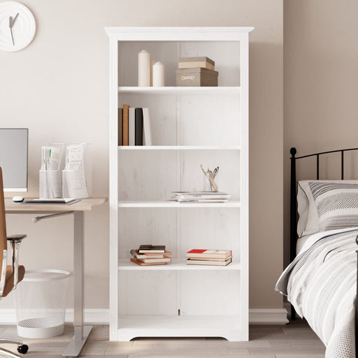 Bibliotecă BODO, alb, 82x40x173 cm, lemn masiv pin, 5 rafturi - WALTI WALTI
