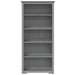 Bibliotecă BODO, gri, 82x40x173 cm, lemn masiv pin, 5 rafturi - WALTI WALTI