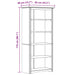 Bibliotecă BODO, gri, 82x40x173 cm, lemn masiv pin, 5 rafturi - WALTI WALTI