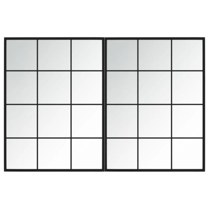Oglinzi de perete, 2 buc., negru, 80x60 cm, metal - WALTI WALTI