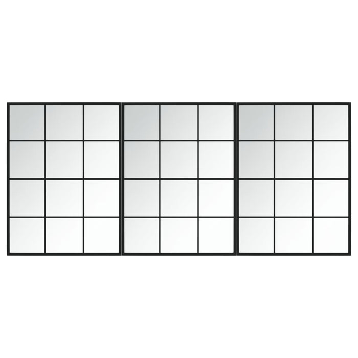 Oglinzi de perete, 3 buc., negru, 80x60 cm, metal - WALTI WALTI