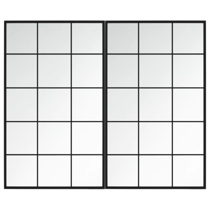 Oglinzi de perete, 2 buc., negru, 100x60 cm, metal - WALTI WALTI