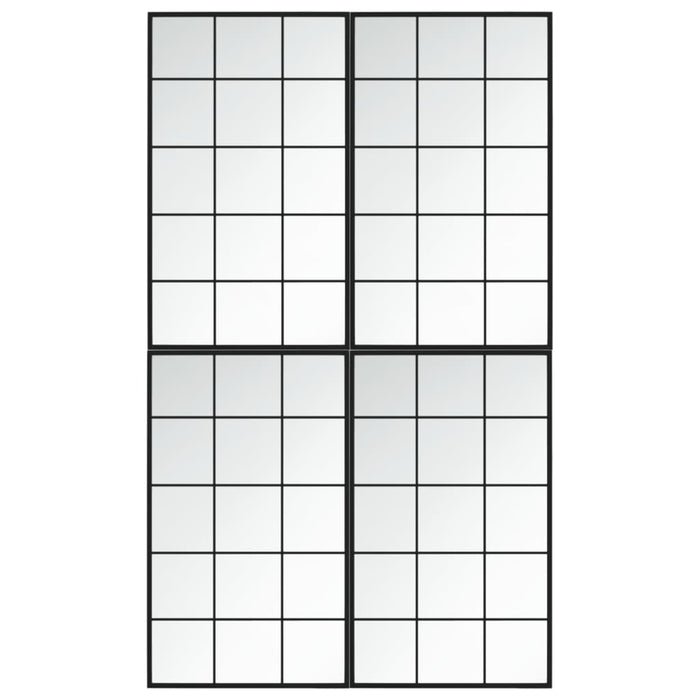 Oglinzi de perete, 4 buc., negru, 100x60 cm, metal - WALTI WALTI