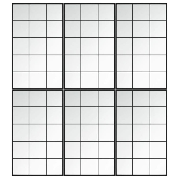 Oglinzi de perete, 6 buc., negru, 100x60 cm, metal - WALTI WALTI