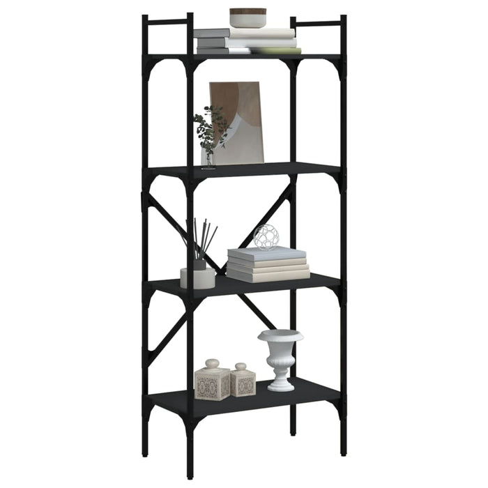 Bibliotecă cu 4 niveluri, negru, 56x31,5x138,5 cm lemn compozit - WALTI WALTI
