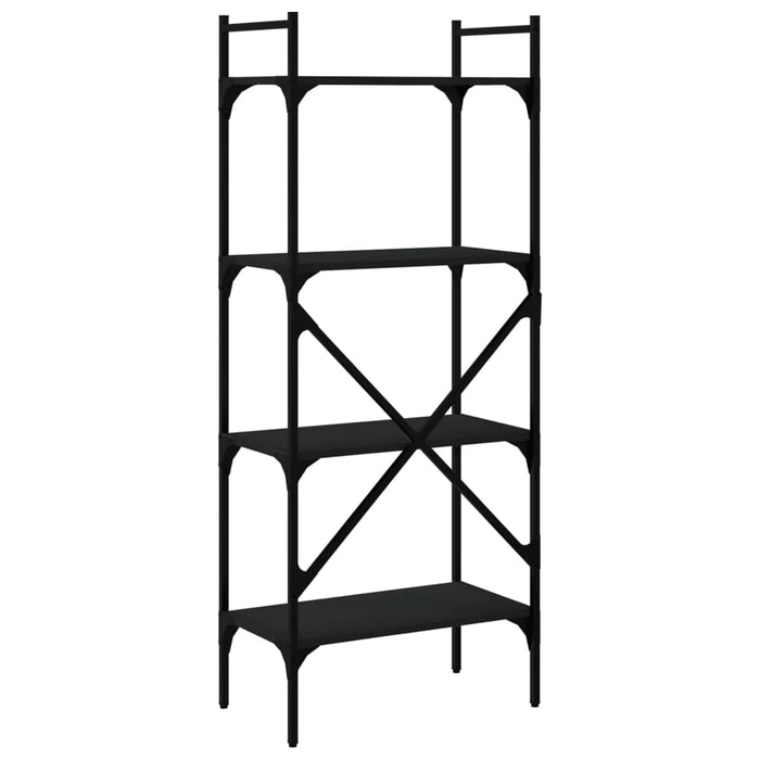 Bibliotecă cu 4 niveluri, negru, 56x31,5x138,5 cm lemn compozit - WALTI WALTI