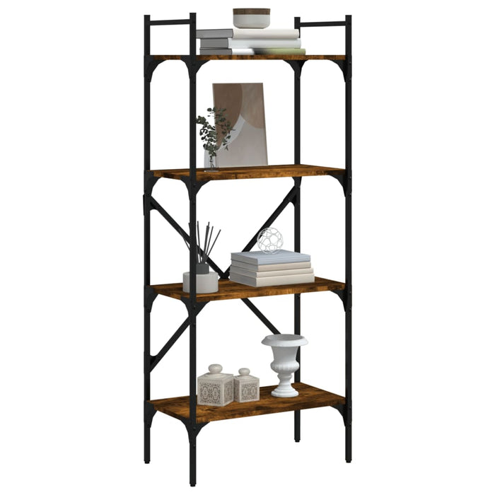 Bibliotecă cu 4 niveluri, stejar fumuriu, 56x31,5x138,5 cm lemn - WALTI WALTI