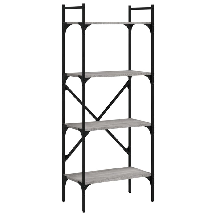 Bibliotecă cu 4 niveluri, gri sonoma, 56x31,5x138,5 cm, lemn - WALTI WALTI