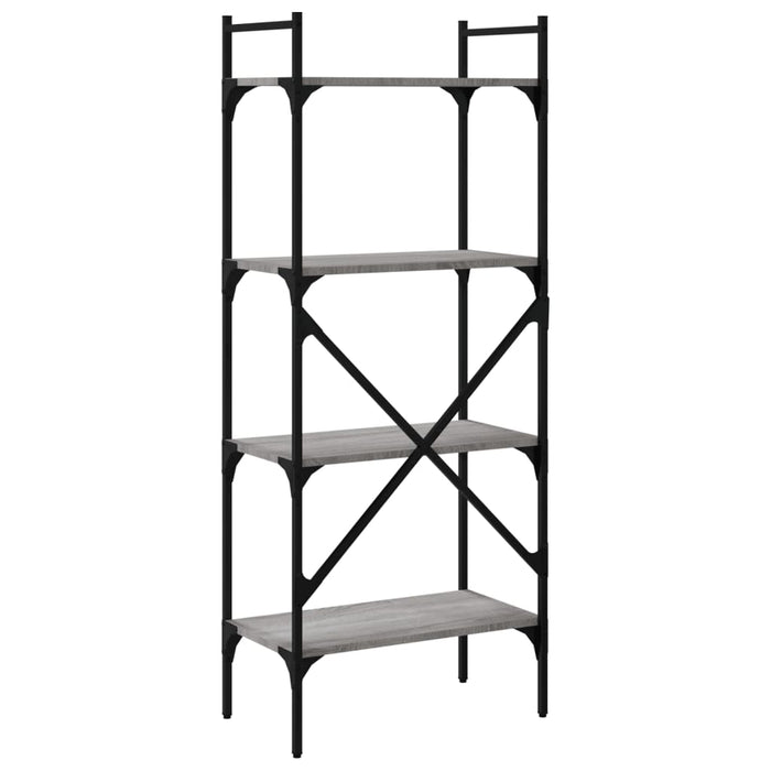 Bibliotecă cu 4 niveluri, gri sonoma, 56x31,5x138,5 cm, lemn - WALTI WALTI