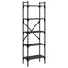 Bibliotecă cu 5 niveluri, negru, 56x31,5x174 cm, lemn prelucrat - WALTI WALTI