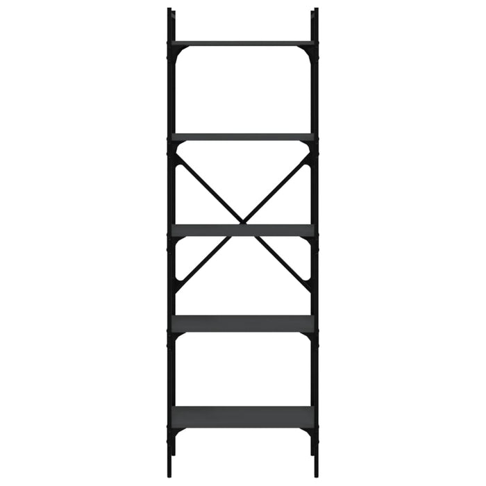 Bibliotecă cu 5 niveluri, negru, 56x31,5x174 cm, lemn prelucrat - WALTI WALTI
