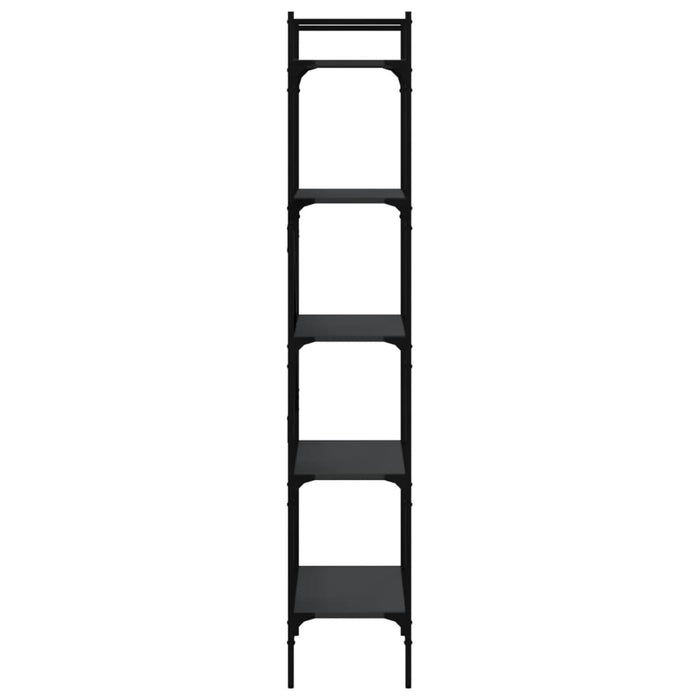 Bibliotecă cu 5 niveluri, negru, 56x31,5x174 cm, lemn prelucrat - WALTI WALTI