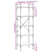 Bibliotecă cu 5 niveluri, negru, 56x31,5x174 cm, lemn prelucrat - WALTI WALTI