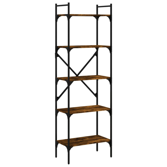 Bibliotecă cu 5 niveluri, stejar fumuriu, 56x31,5x174 cm, lemn - WALTI WALTI