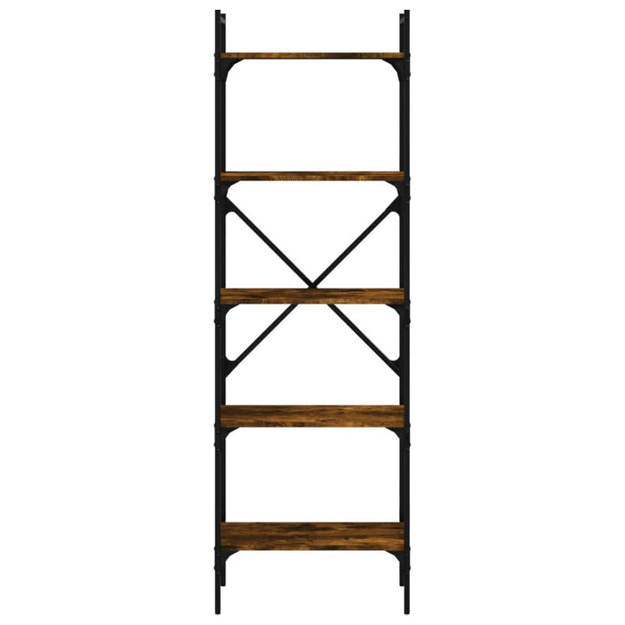 Bibliotecă cu 5 niveluri, stejar fumuriu, 56x31,5x174 cm, lemn - WALTI WALTI