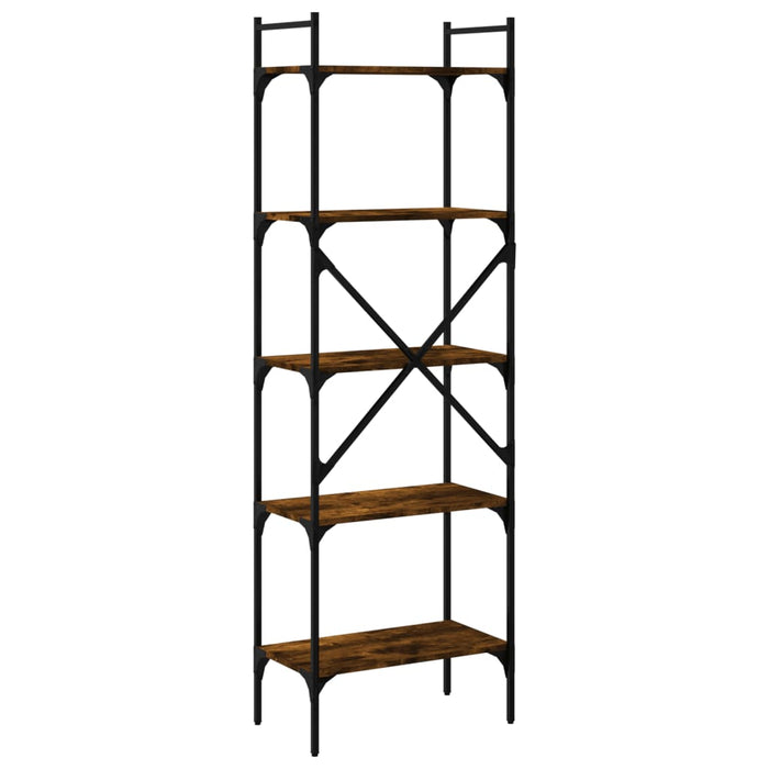 Bibliotecă cu 5 niveluri, stejar fumuriu, 56x31,5x174 cm, lemn - WALTI WALTI