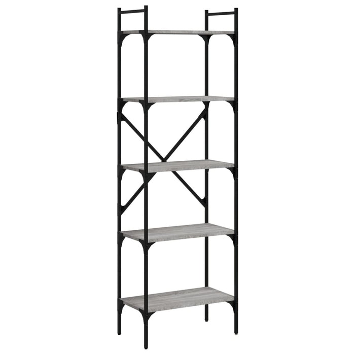 Bibliotecă cu 5 niveluri gri sonoma 56x31,5x174cm lemn compozit - WALTI WALTI