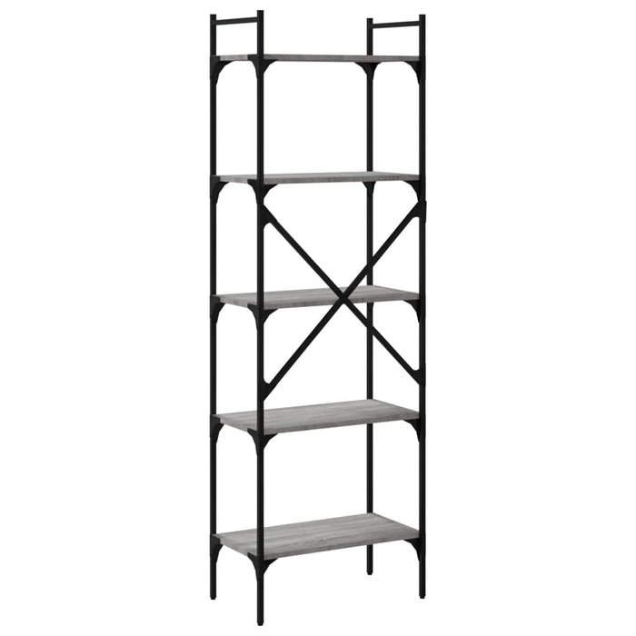 Bibliotecă cu 5 niveluri gri sonoma 56x31,5x174cm lemn compozit - WALTI WALTI