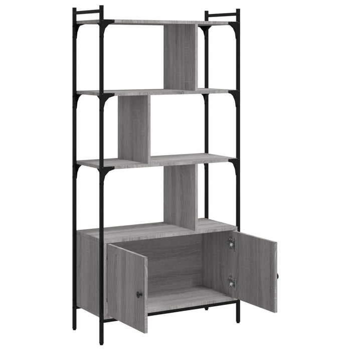 Bibliotecă cu uși gri sonoma 76,5x30x154,5 cm lemn compozit - WALTI WALTI