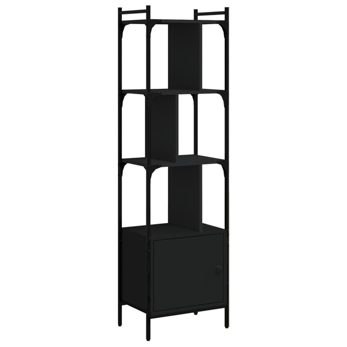 Bibliotecă cu ușă, negru, 44,5x30x154,5 cm, lemn compozit WALTI