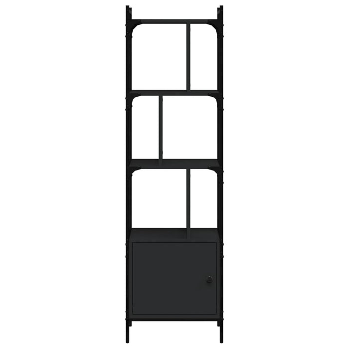 Bibliotecă cu ușă, negru, 44,5x30x154,5 cm, lemn compozit WALTI