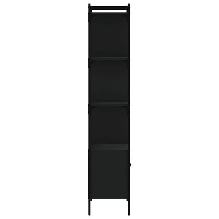 Bibliotecă cu ușă, negru, 44,5x30x154,5 cm, lemn compozit WALTI