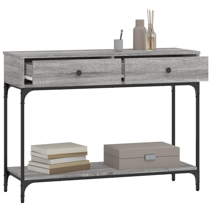 Măsuță consolă, gri sonoma, 100x34,5x75 cm, lemn prelucrat - WALTI WALTI