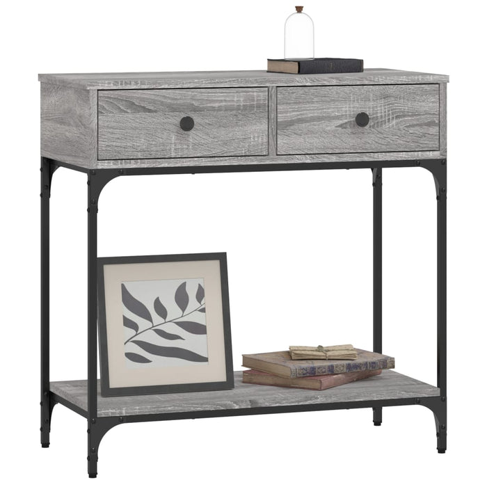 Masă consolă, gri sonoma, 75x34,5x75 cm, lemn prelucrat WALTI
