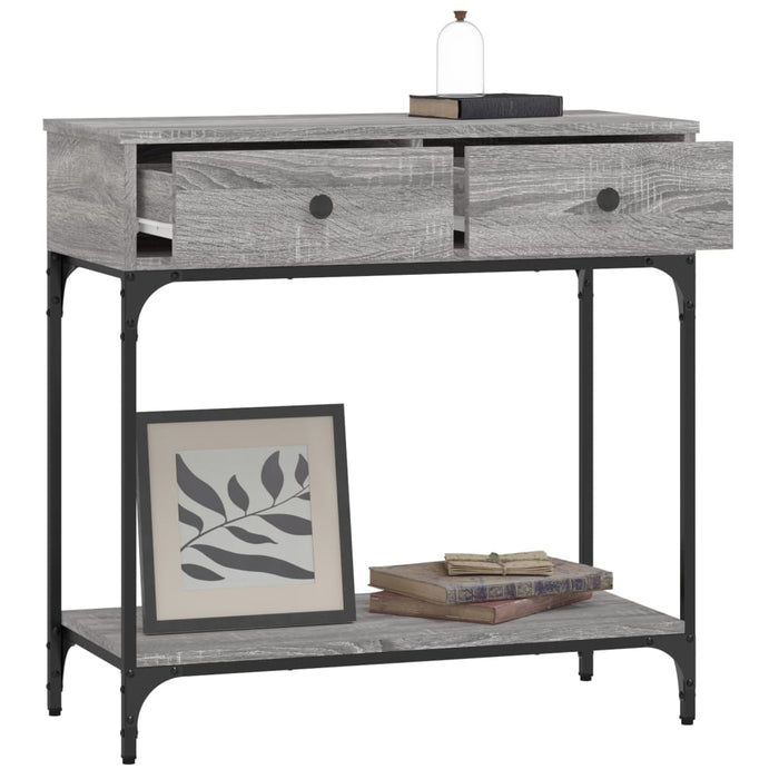 Masă consolă, gri sonoma, 75x34,5x75 cm, lemn prelucrat WALTI