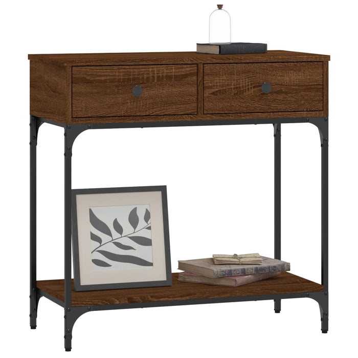 Masă consolă, stejar maro, 75x34,5x75 cm, lemn prelucrat WALTI