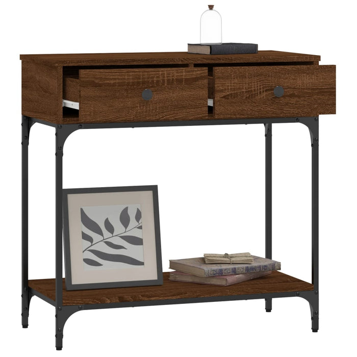 Masă consolă, stejar maro, 75x34,5x75 cm, lemn prelucrat WALTI
