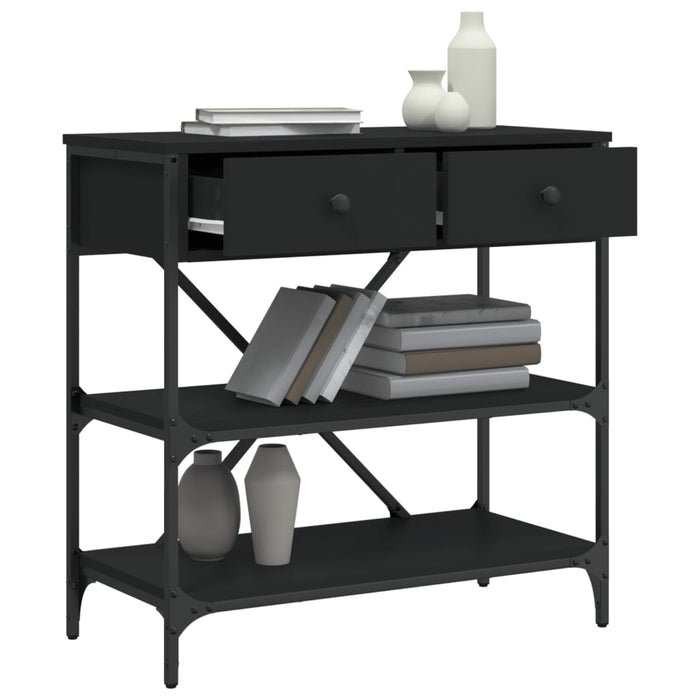 Masă consolă, negru, 75x34,5x75 cm, lemn prelucrat - WALTI WALTI