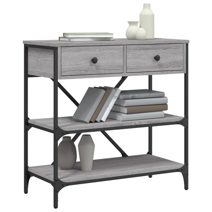 Masă consolă, gri sonoma, 75x34,5x75 cm, lemn prelucrat - WALTI WALTI