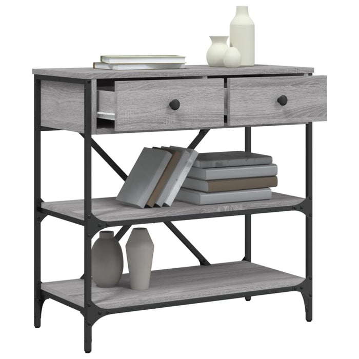 Masă consolă, gri sonoma, 75x34,5x75 cm, lemn prelucrat - WALTI WALTI