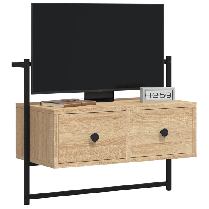 Dulap TV montat pe perete, stejar sonoma, 60,5x30x51 cm, lemn - WALTI WALTI