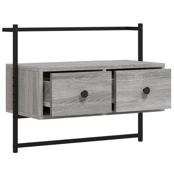 Dulap TV montat pe perete, gri sonoma, 60,5x30x51 cm, lemn - WALTI WALTI