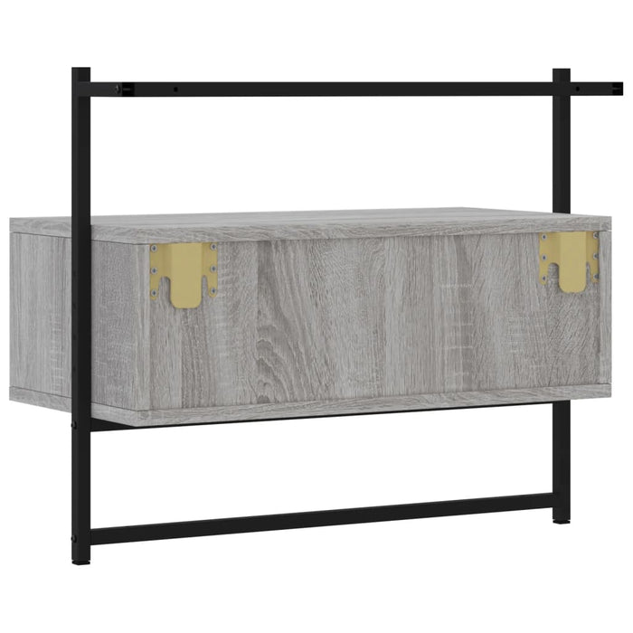 Dulap TV montat pe perete, gri sonoma, 60,5x30x51 cm, lemn - WALTI WALTI