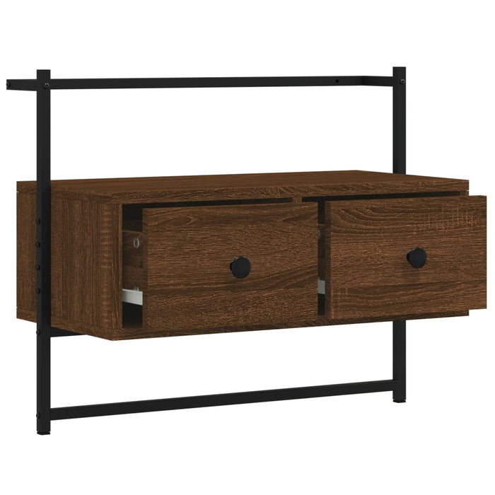 Dulap TV montat pe perete, stejar maro, 60,5x30x51 cm, lemn - WALTI WALTI