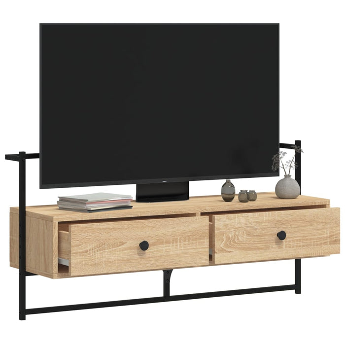 Dulap TV montat pe perete, stejar sonoma, 100,5x30x51 cm, lemn - WALTI WALTI