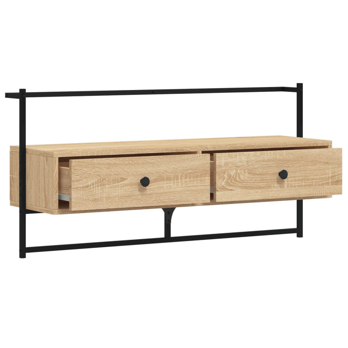 Dulap TV montat pe perete, stejar sonoma, 100,5x30x51 cm, lemn - WALTI WALTI