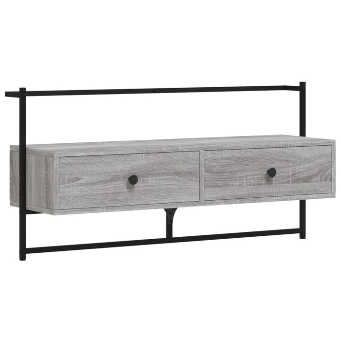 Dulap TV montat pe perete, gri sonoma, 100,5x30x51 cm, lemn - WALTI WALTI