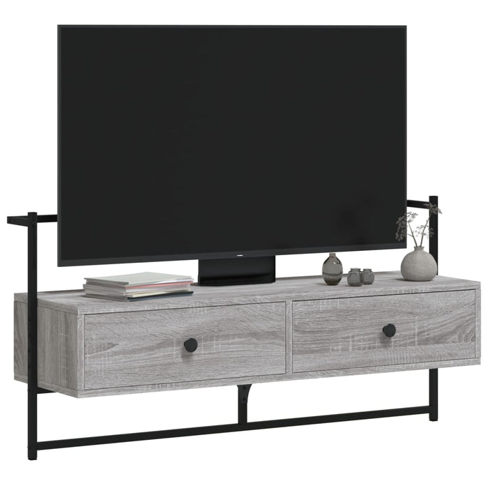 Dulap TV montat pe perete, gri sonoma, 100,5x30x51 cm, lemn - WALTI WALTI