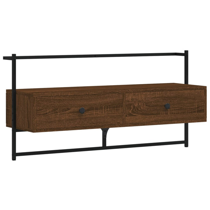 Dulap TV montat pe perete, stejar maro, 100,5x30x51 cm, lemn - WALTI WALTI