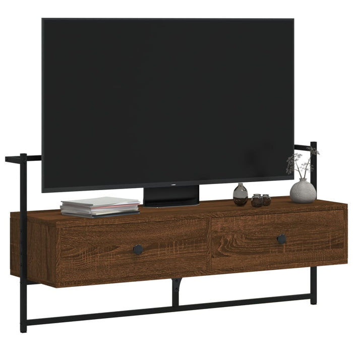 Dulap TV montat pe perete, stejar maro, 100,5x30x51 cm, lemn - WALTI WALTI