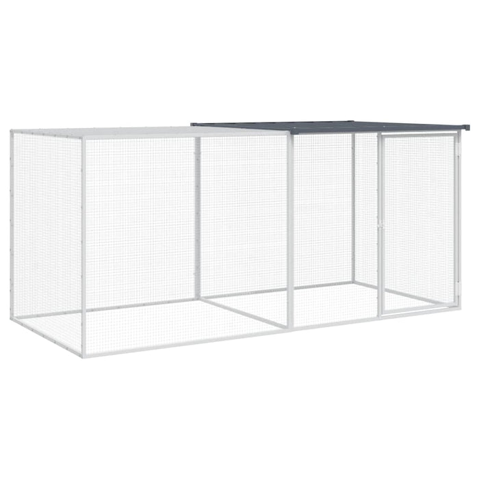 Cușcă pentru găini cu acoperiș, antracit, 203x98x90 cm, oțel galvanizat WALTI