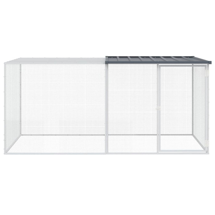 Cușcă pentru găini cu acoperiș, antracit, 203x98x90 cm, oțel galvanizat WALTI