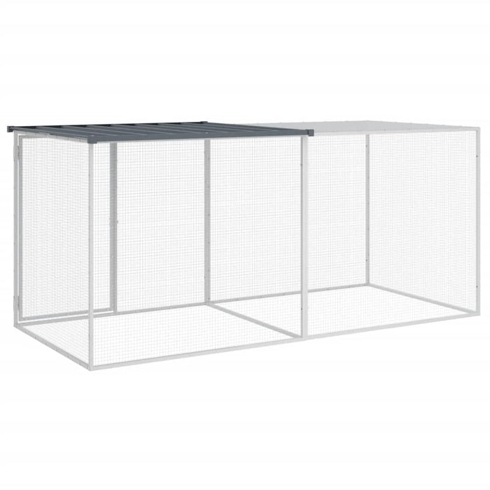 Cușcă pentru găini cu acoperiș, antracit, 203x98x90 cm, oțel galvanizat WALTI